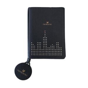 Swarovski Passport Holder with City Skyline Rhinestones Navy Blue